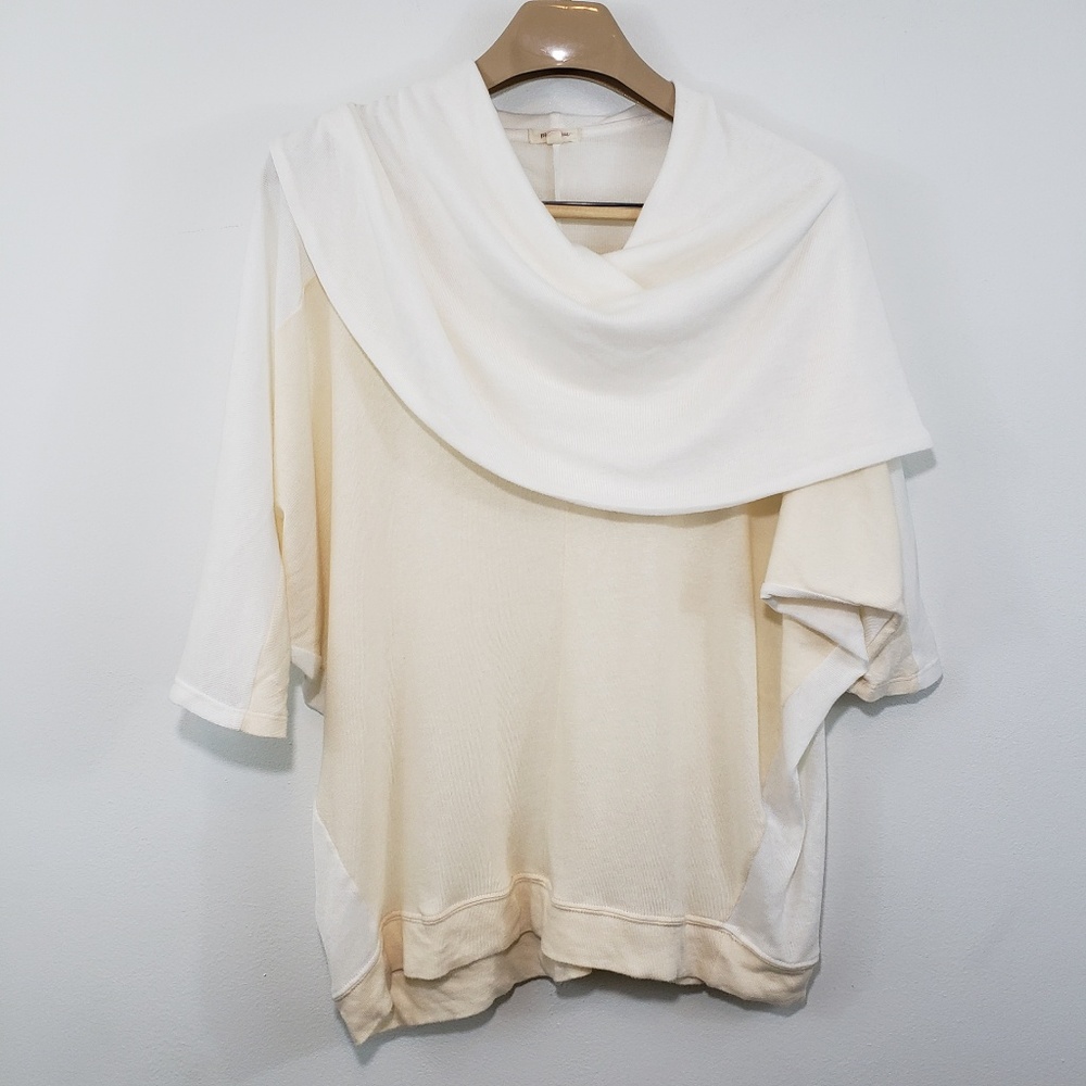 Pink Lotus Sweater | Cowl Dolman Sleeves Size L